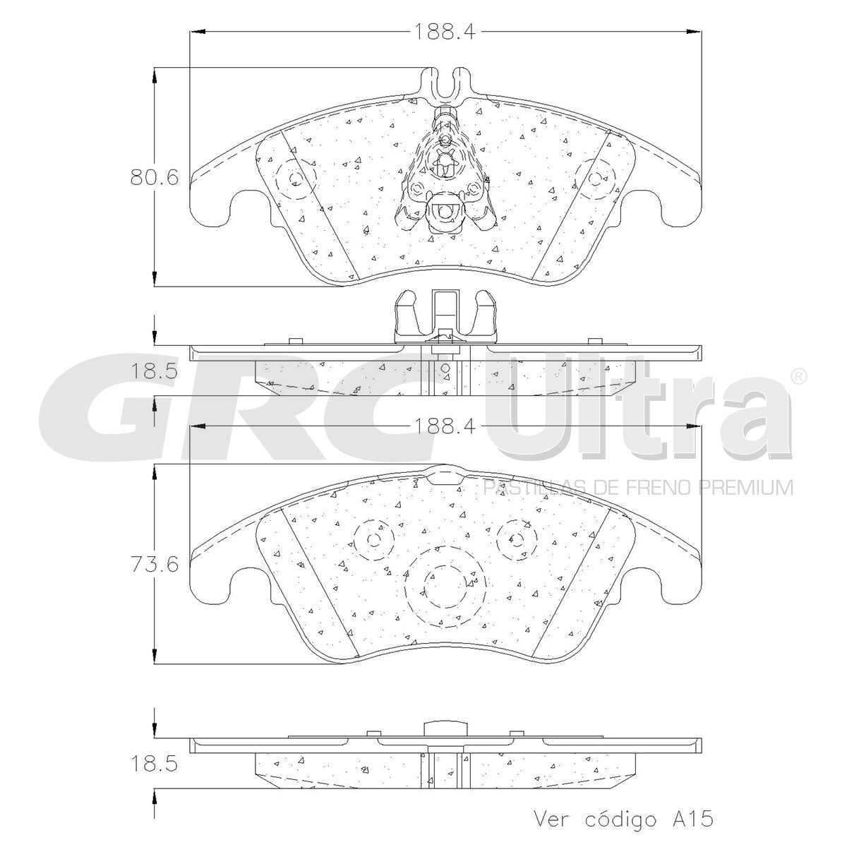 GCD1342 - BALATAS CERAMICAS DELANTERAS PARA MERCEDES-BENZ C250 SPORT 2012-2015