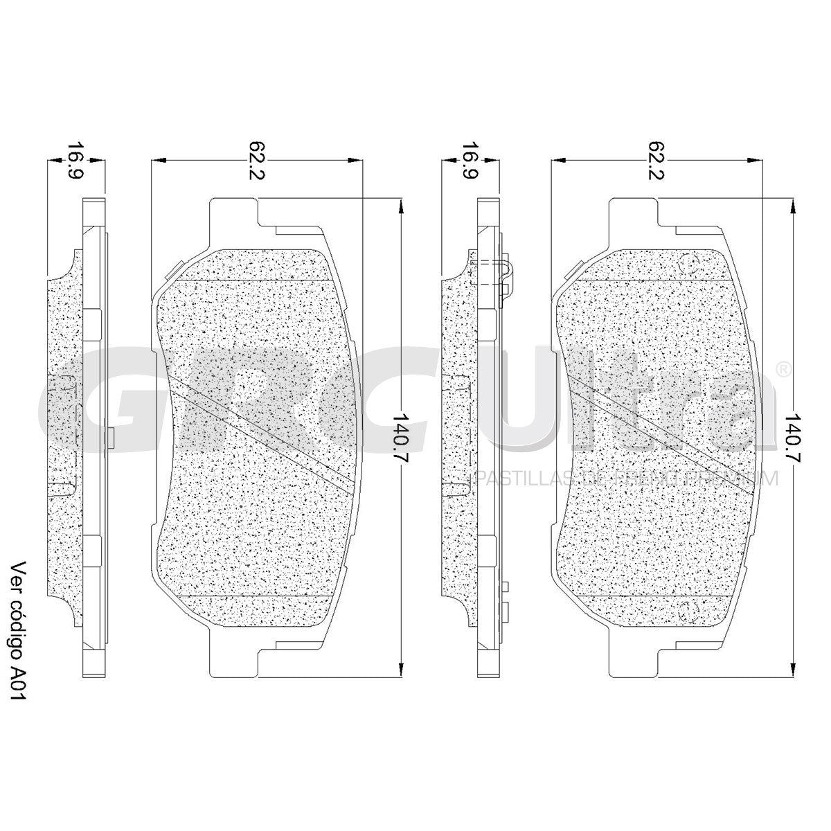 GCD2198 - BALATAS CERAMICAS DELANTERAS PARA HYUNDAI SANTA FE 2019-2020