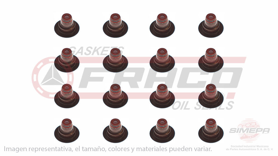 SS-2416-V-16 - SELLOS DE VALVULA POR JUEGOS PARA CHEVROLET AVEO L4 1.6 L LXV 16 V. DOHC LXV 2009-2011