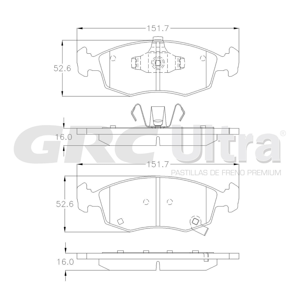 GCD1568 - BALATAS CERAMICAS DELANTERAS PARA FIAT 500 BASE 2015-2015