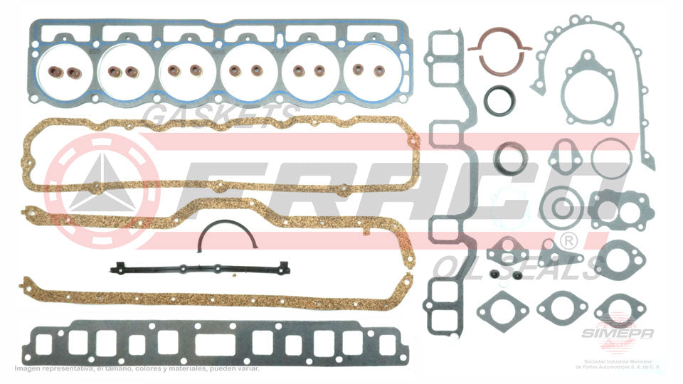 FSX-0260070 - JUEGO DE EMPAQUES PARA AMC CONCORD L6 4.2 L 12 V 258 CID 1981-1983