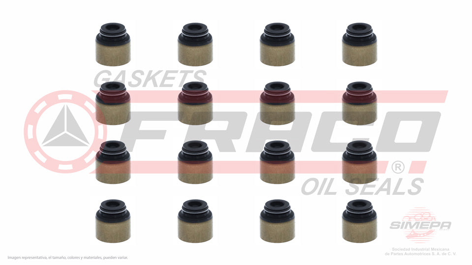 SS-5222-V-16 - SELLOS DE VALVULA POR JUEGOS PARA NISSAN MARCH L4 1.6 L 16 V. DOHC HR16DE 2008-2017
