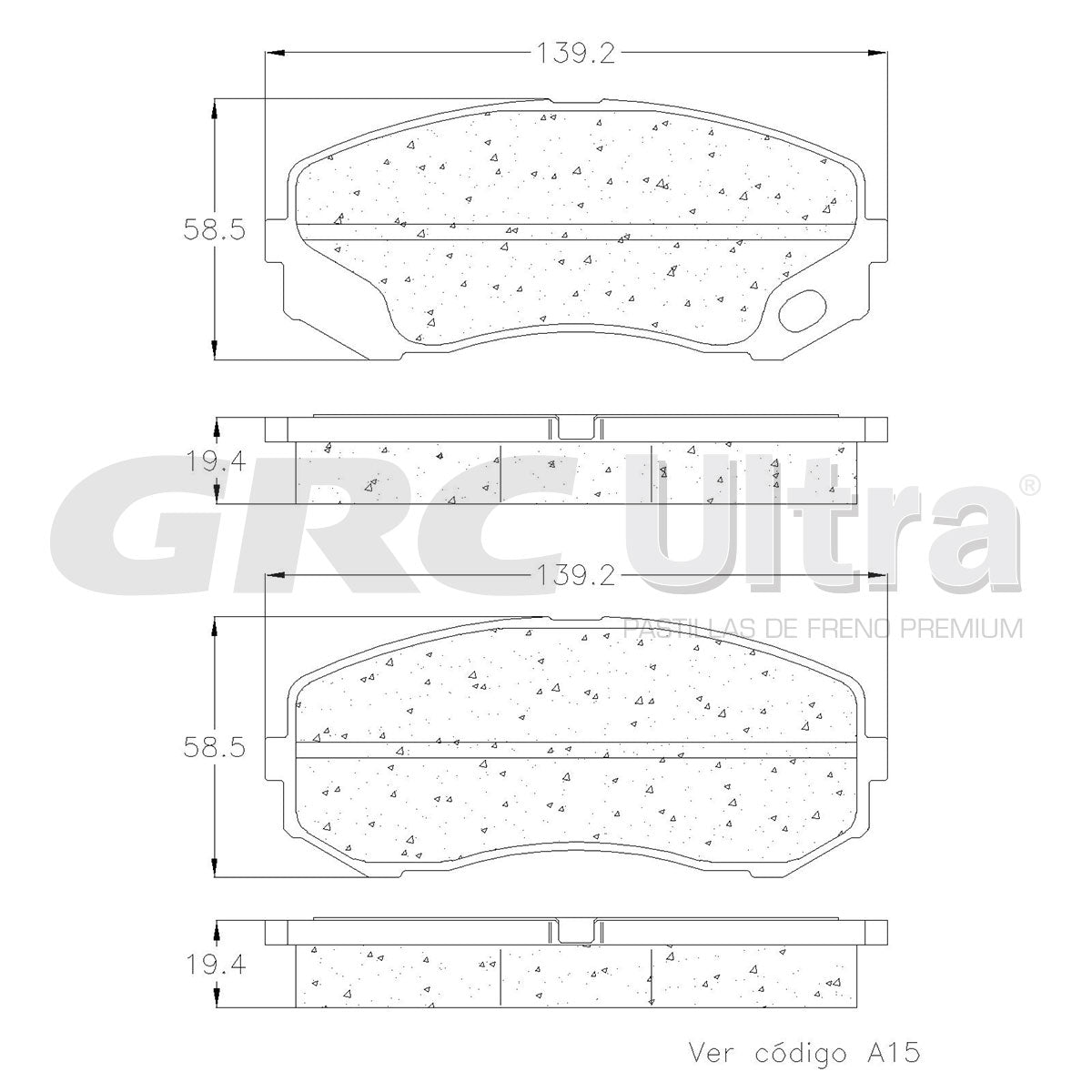 GMD1265 - BALATAS SEMIMETALICAS DELANTERAS PARA MITSUBISHI FUSO FE120 2005-2005