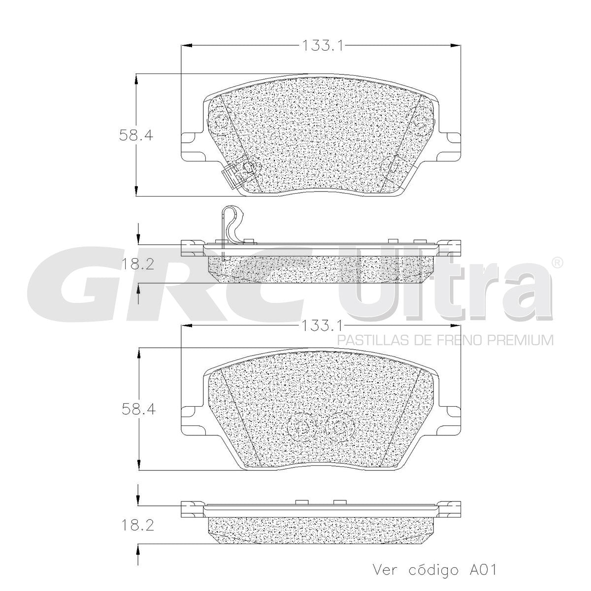 GCD2066 - BALATAS CERAMICAS DELANTERAS PARA DODGE NEON 2017-2020