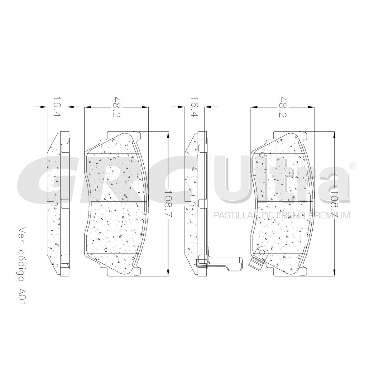 GMD510 - BALATAS SEMIMETALICAS DELANTERAS PARA NISSAN NX 1.6L 1991-1993