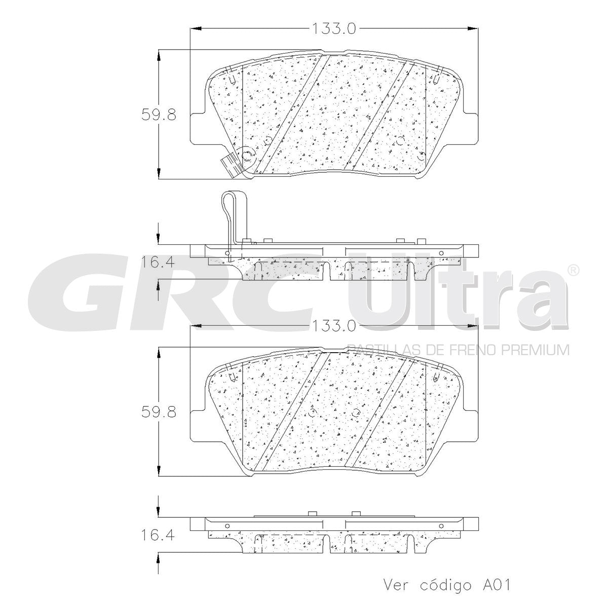 GCD1815 - BALATAS CERAMICAS DELANTERAS PARA HYUNDAI AZERA 3.3L 2012-2012