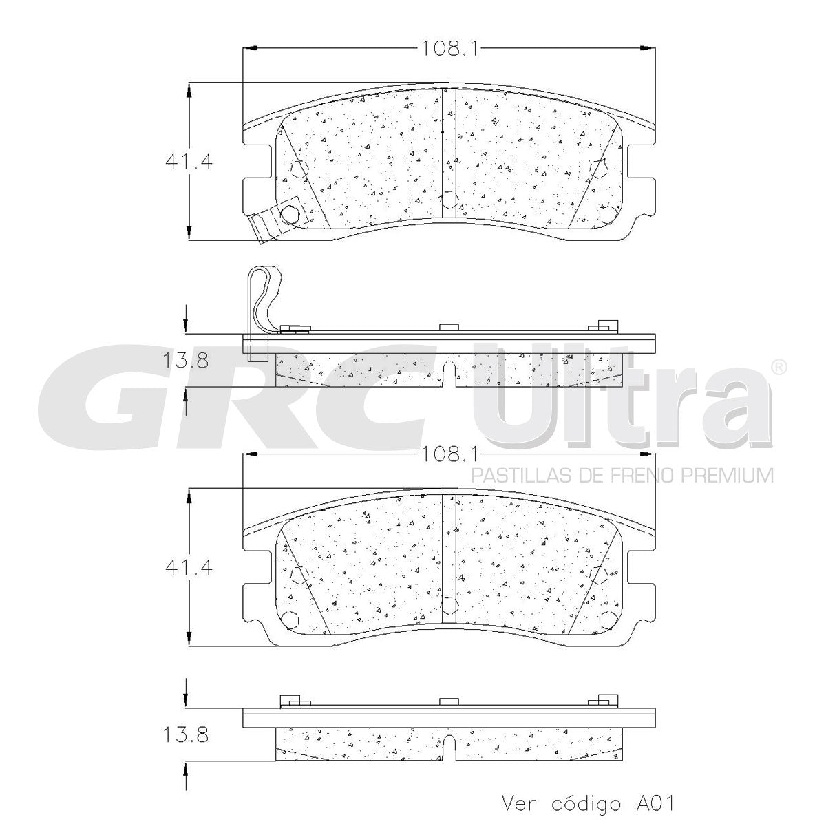 GMD714 - BALATAS SEMIMETALICAS TRASERAS PARA BUICK LESABRE 2000-2005