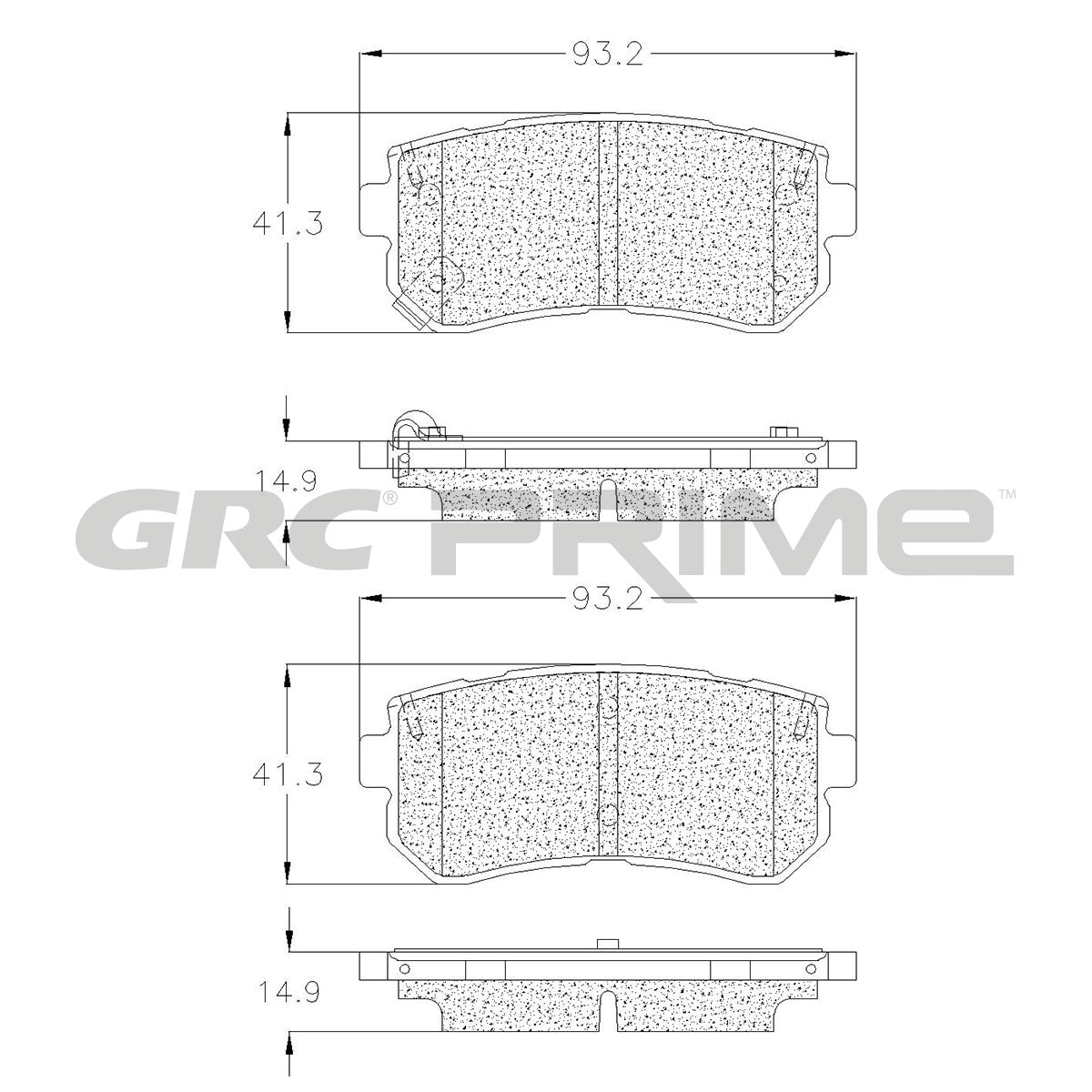 GPRD1398 - BALATAS CERAMICAS TRASERAS PARA HYUNDAI ELANTRA TOURING GL 2011-2012