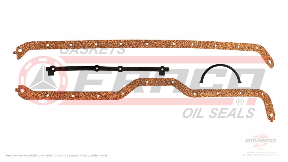 OSX-0260050 - EMPAQUE DE CARTER PARA AM GENERAL FJ8 L6 3.8 L 12 V 232 CID 1973-1974