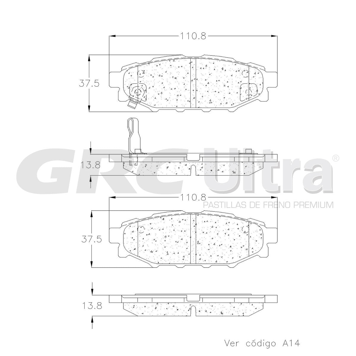 GCD1114 - BALATAS CERAMICAS TRASERAS PARA SCION FR-S 2013-2013