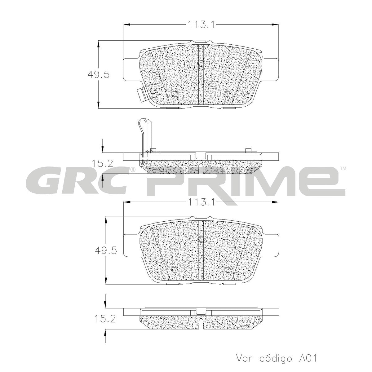 GPRD1103 - BALATAS CERAMICAS TRASERAS PARA ACURA TL 2009-2014
