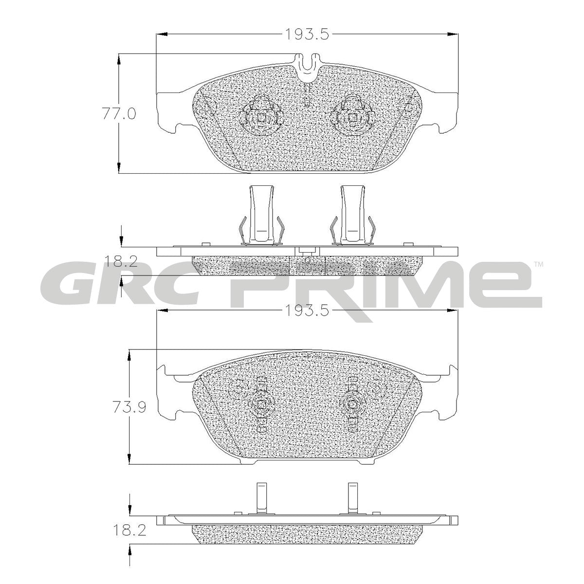GPRD1652 - BALATAS CERAMICAS DELANTERAS PARA MERCEDES-BENZ E550 BASE 2012-2014