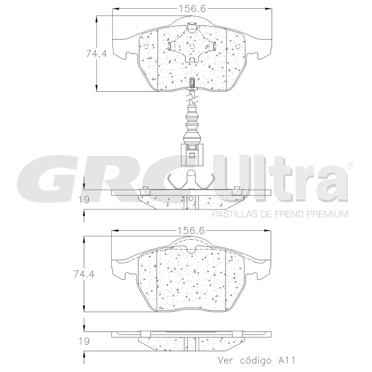 GMD687A - BALATAS SEMIMETALICAS DELANTERAS PARA AUDI A3 1999-2004