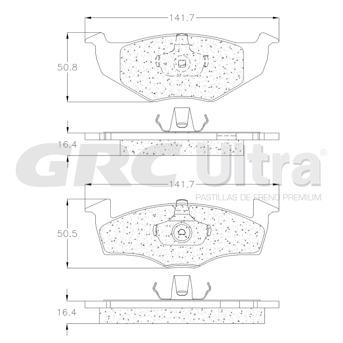 GMD694A - BALATAS SEMIMETALICAS DELANTERAS PARA VOLKSWAGEN DERBY 1997-2000
