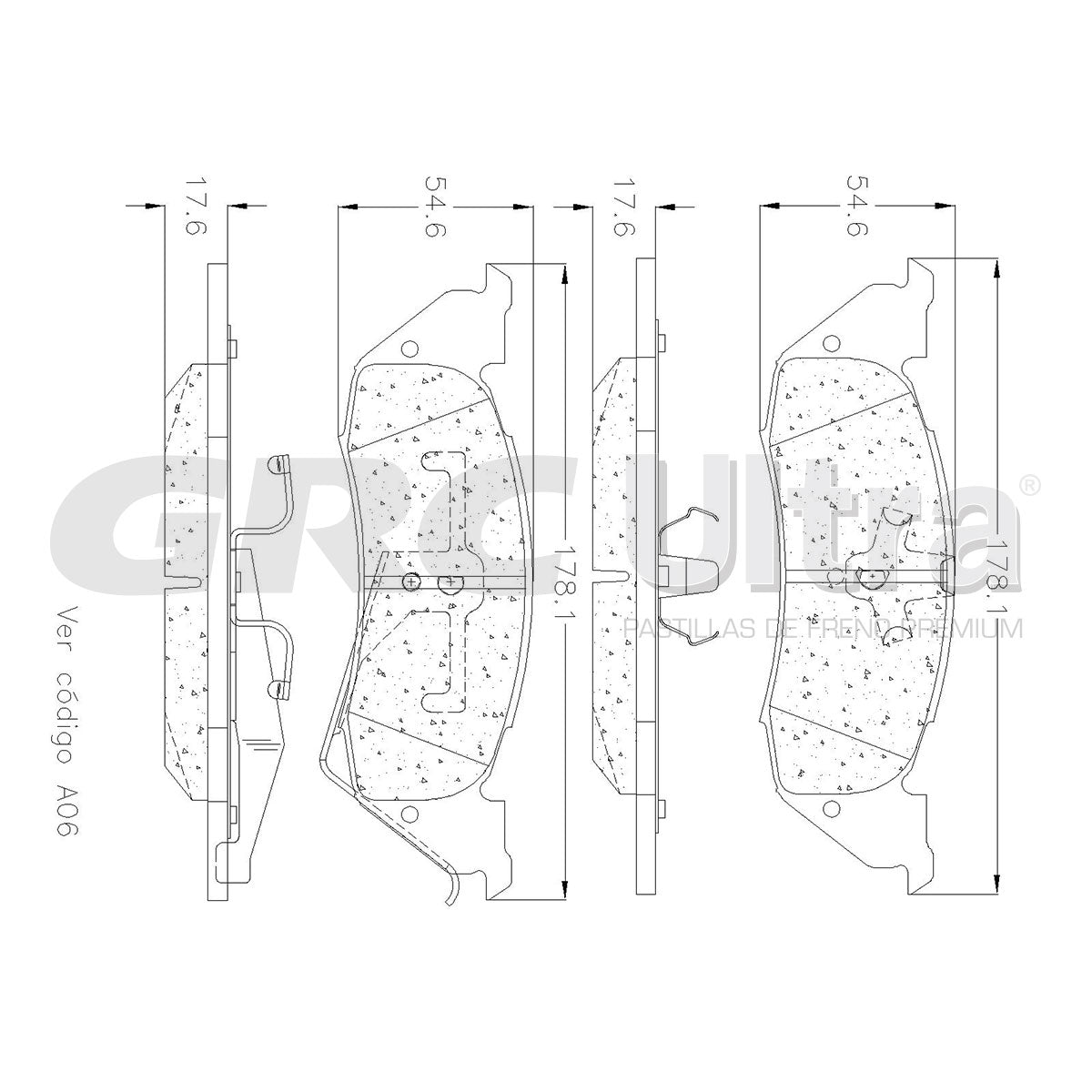GMD529 - BALATAS SEMIMETALICAS DELANTERAS PARA DODGE DAKOTA 2.5L 1996-1996