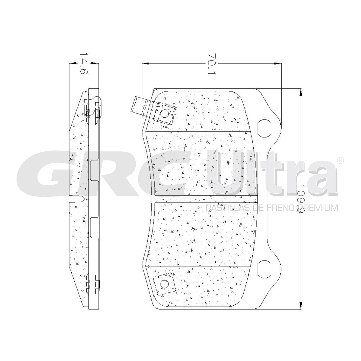GMD1053 - BALATAS SEMIMETALICAS TRASERAS PARA CADILLAC CTS V 2004-2019