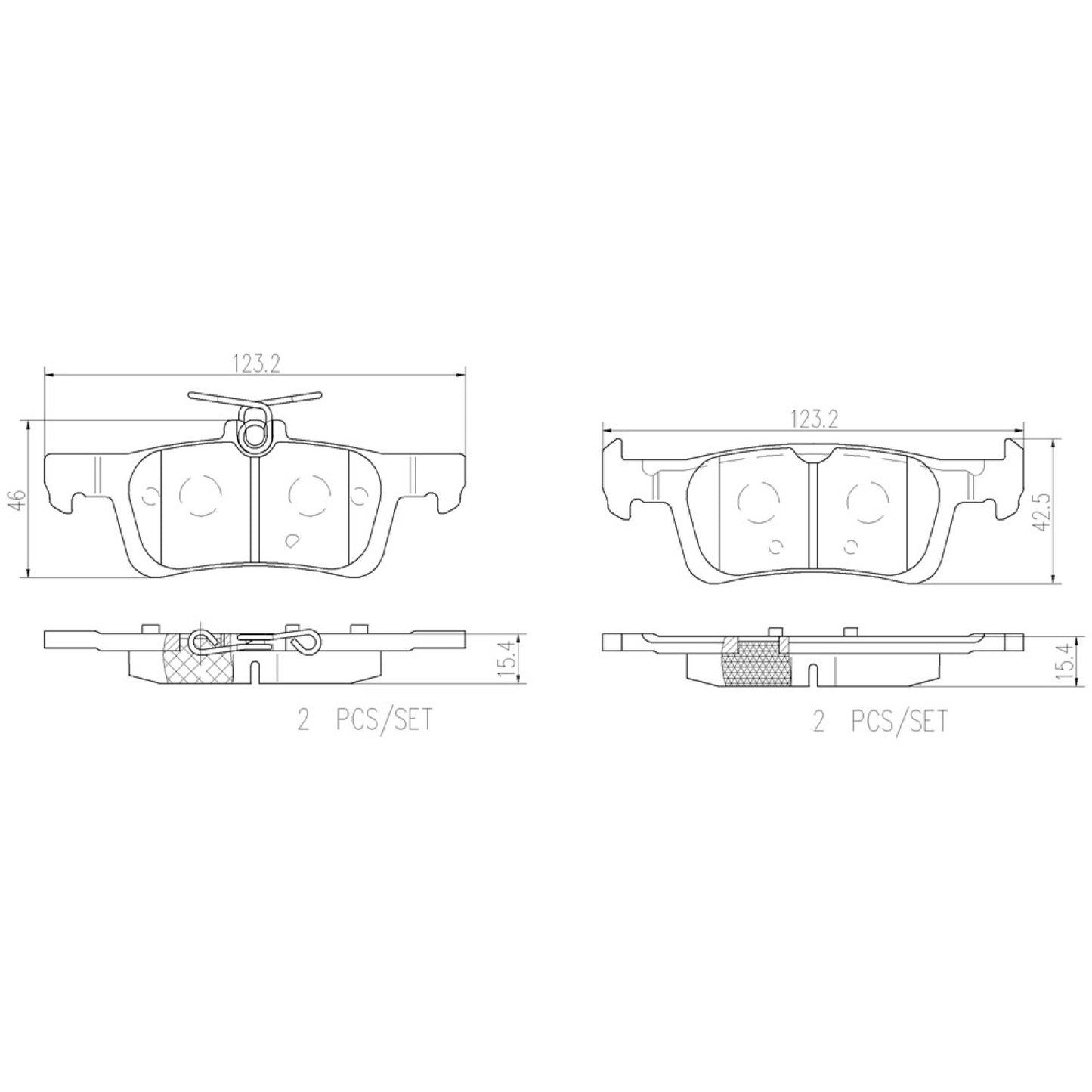 BRE-P61121N - BALATAS TRASERAS PARA PEUGEOT 308 ALLURE 2016-2017