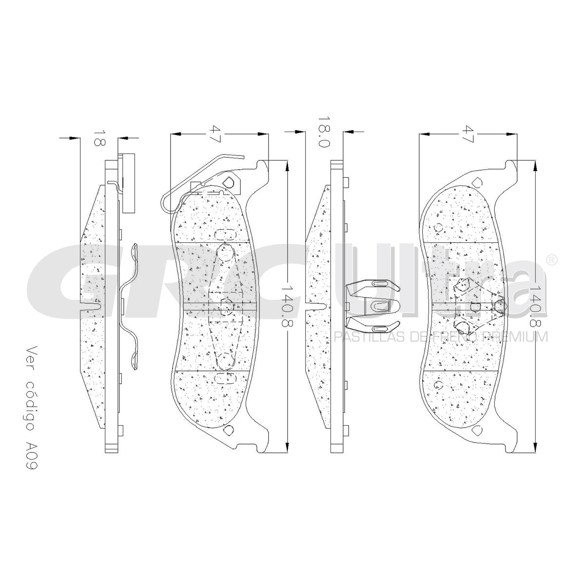 GCD998 - BALATAS CERAMICAS TRASERAS PARA CHRYSLER PACIFICA 2004-2008