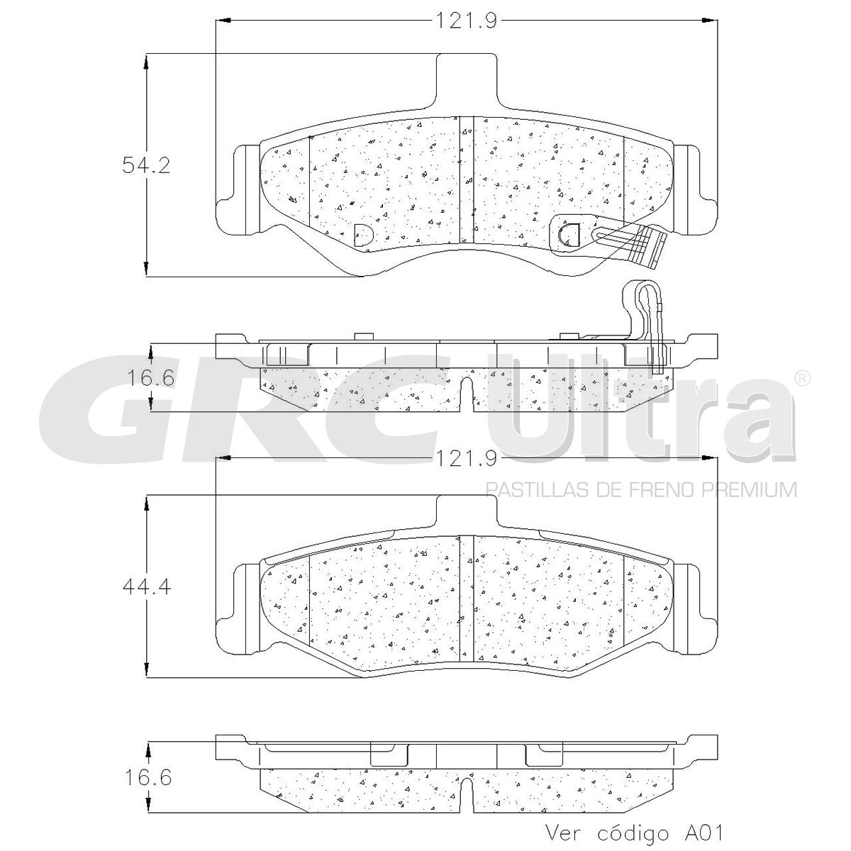 GCD750 - BALATAS CERAMICAS TRASERAS PARA AVANTI II 2001-2004