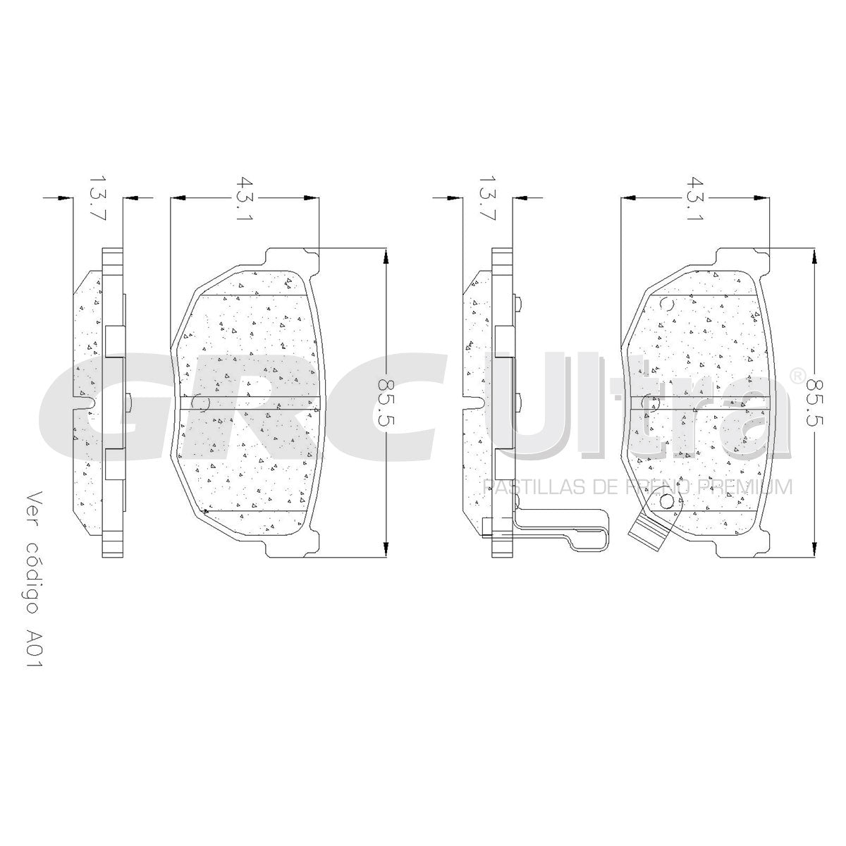 GCD272 - BALATAS CERAMICAS TRASERAS PARA NISSAN 200SX 2.0L 1987-1987