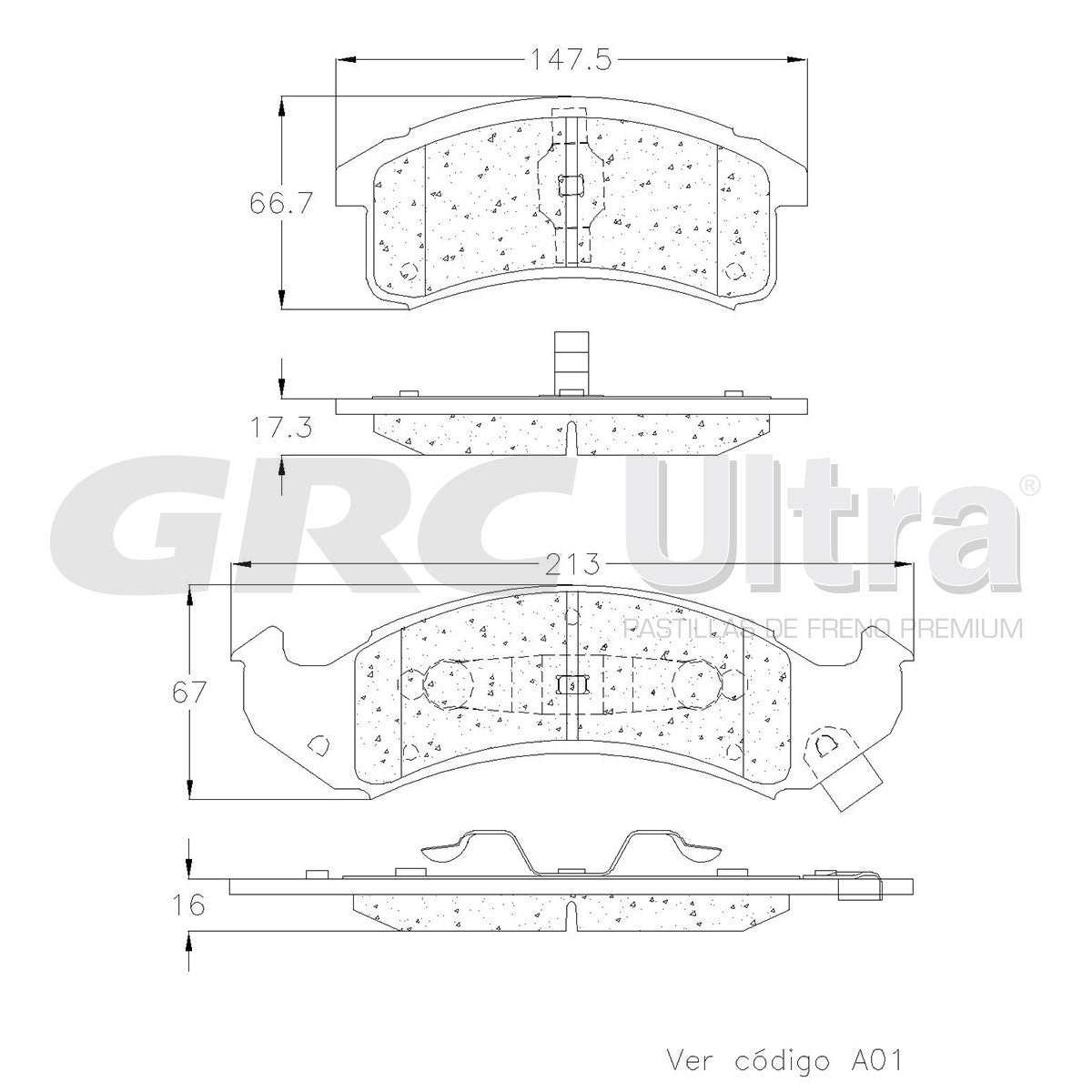 GMD505 - BALATAS SEMIMETALICAS DELANTERAS PARA BUICK LESABRE 1992-1993