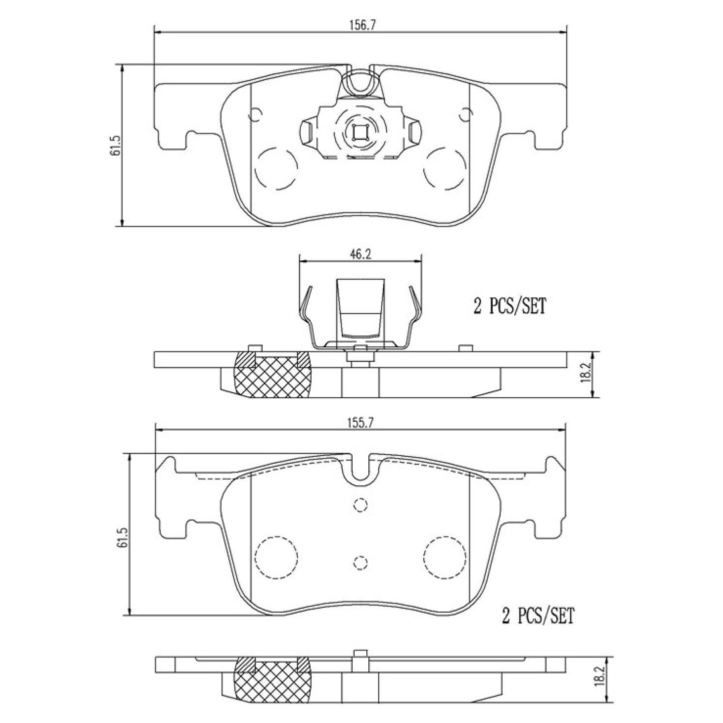 BRE-P06070N - BALATAS DELANTERAS PARA BMW 118I BASE 2012-2015