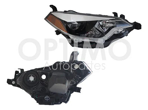 YOKO-FFNT0233 FARO DERECHO PARA TOYOTA COROLLA 2014-2016 FONDO NEGRO DERECHO/PASAJERO