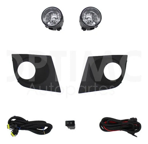 YOKO-FXNN1100 KIT FARO AUXILIAR NISSAN TIIDA 2006-2017 CON REJILLAS NEGRAS