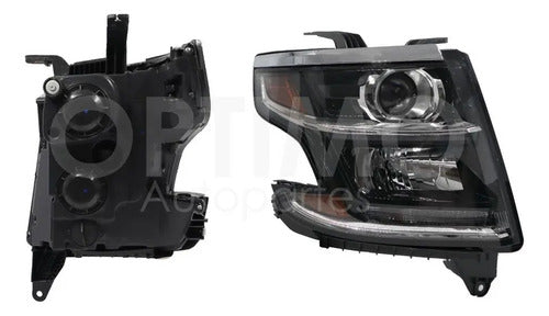YOKO-FFNC2501 FARO DERECHO PARA CHEVROLET SUBURBAN 2015-2017 FONDO NEGRO DERECHO/PASAJERO