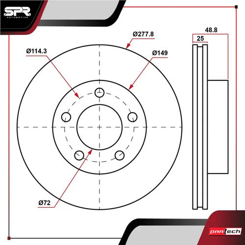 Par De Discos Ventilado Mazda 3 2004-2014 L4 2.0l Delanteros