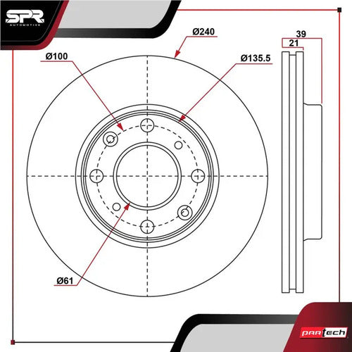 Par De Discos Honda Fit 2006-2008 L4 1.5l Delanteros