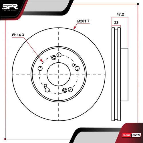 Par De Discos Honda Cr-v 2002-2004 L4 2.4l Delanteros