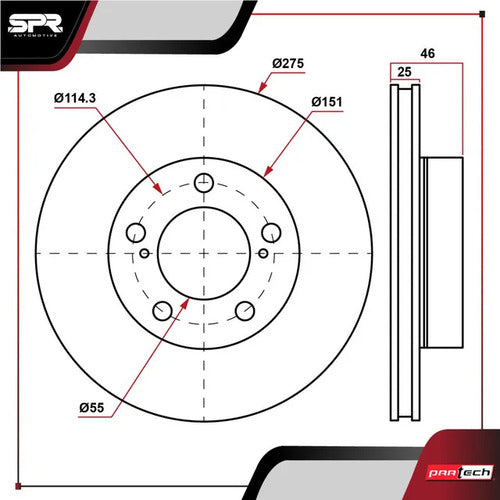 Par De Discos Toyota Rav4 2006-2008 L4 2.4l Delanteros