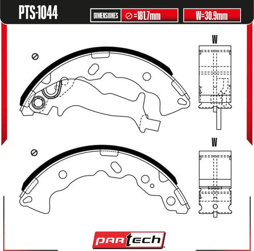 Zapatas Semimetalicas Dodge I10 2012-2014 L4 1.1l Traseras