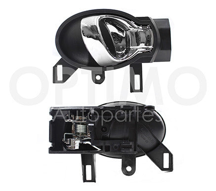 YOKO-HMRN0933 MANIJA INTERIOR VERSA 2012-2019 DEL/TRASERAS DERECHA NEGRA C/CROMO