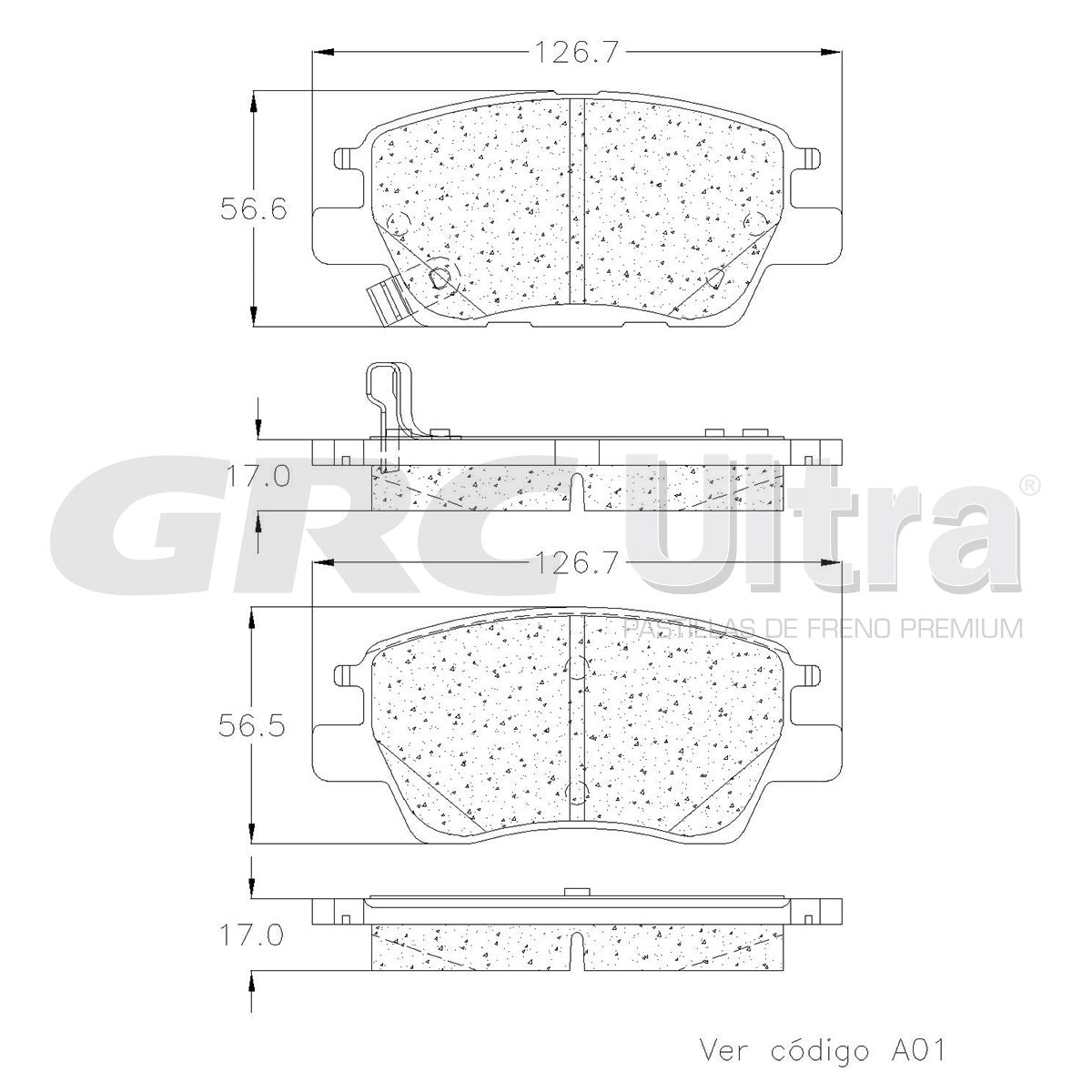 GCD1844 - BALATAS CERAMICAS DELANTERAS PARA CHEVROLET BOLT EUV LT 2022-2022