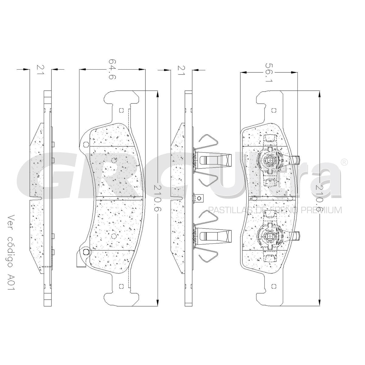 GMD934 - BALATAS SEMIMETALICAS DELANTERAS PARA FORD EXPEDITION 4.6L 2003-2004