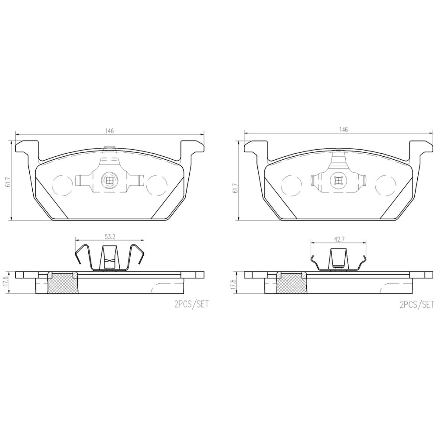 BRE-P85167N - BALATAS DELANTERAS PARA SEAT IBIZA BLITZ 2017-2017