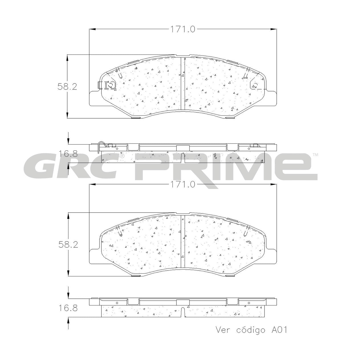 GPRD2089 - BALATAS CERAMICAS DELANTERAS PARA HONDA ODYSSEY 2018-2024