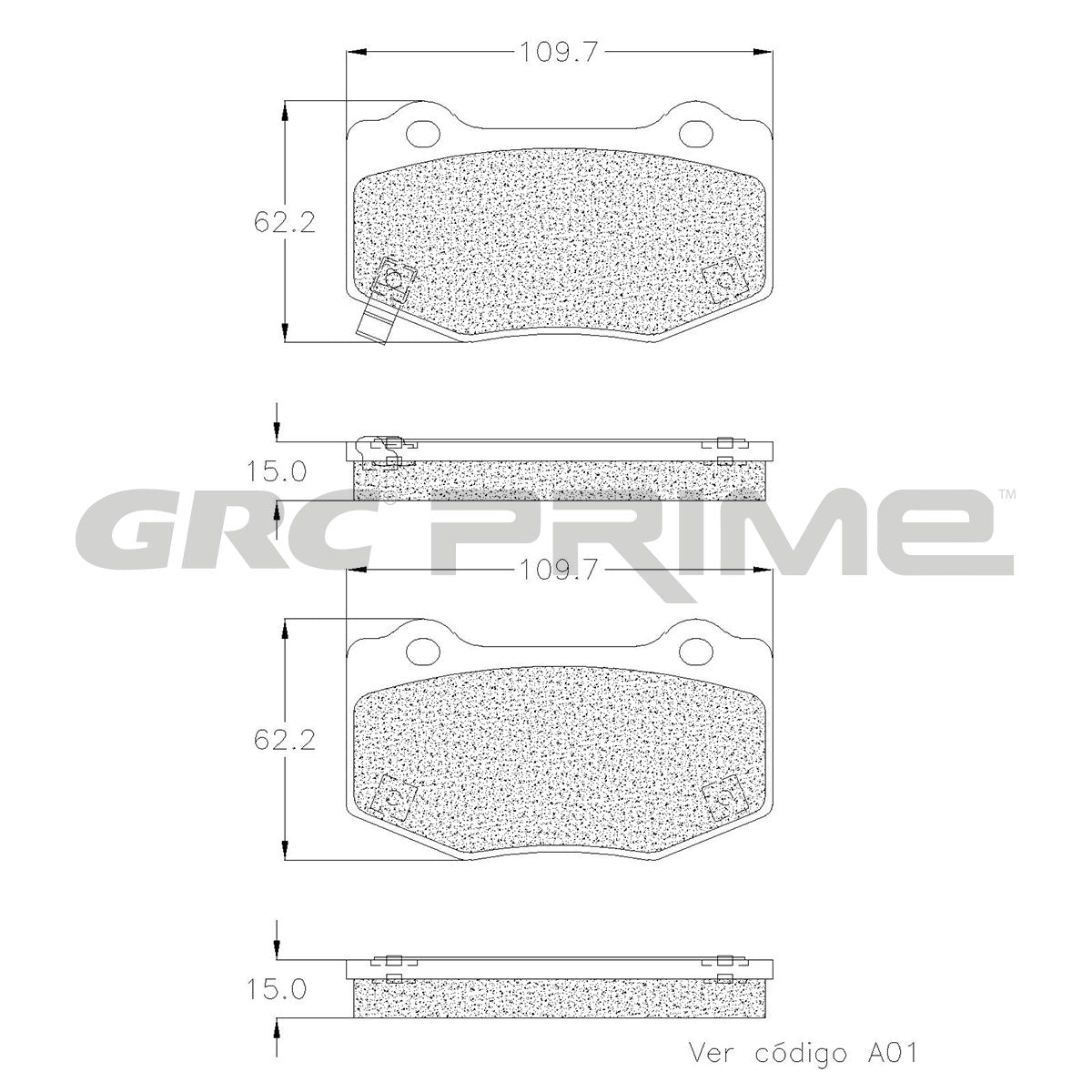 GPRD1718 - BALATAS SEMIMETALICAS TRASERAS PARA CADILLAC ATS V 2018-2018