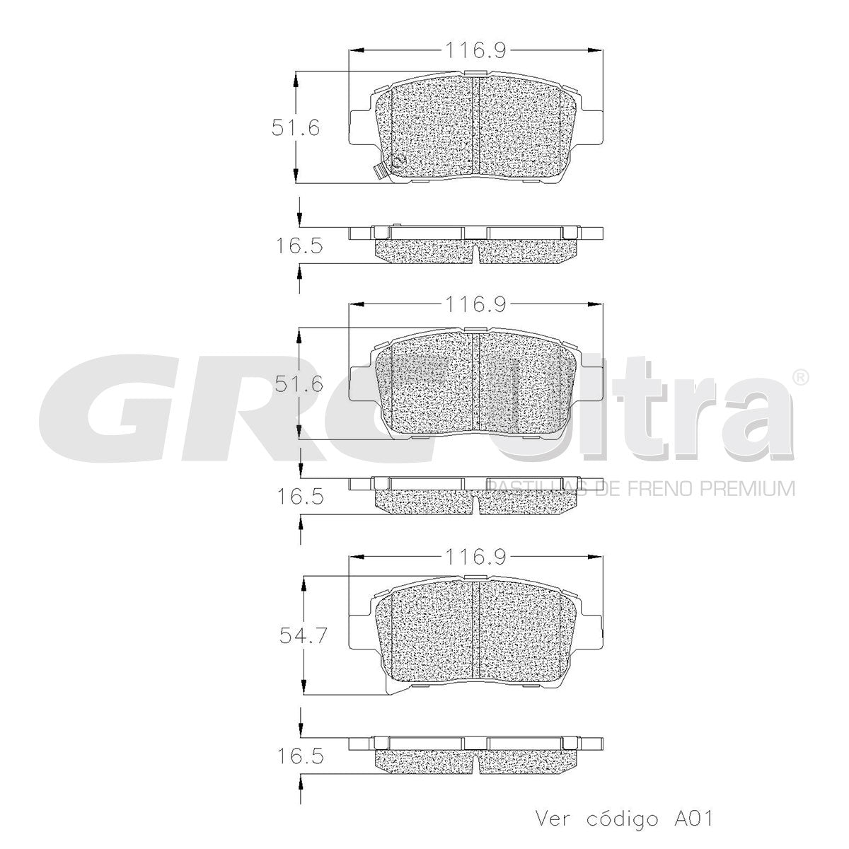 GCD990 - BALATAS CERAMICAS DELANTERAS PARA SCION IQ 2013-2015