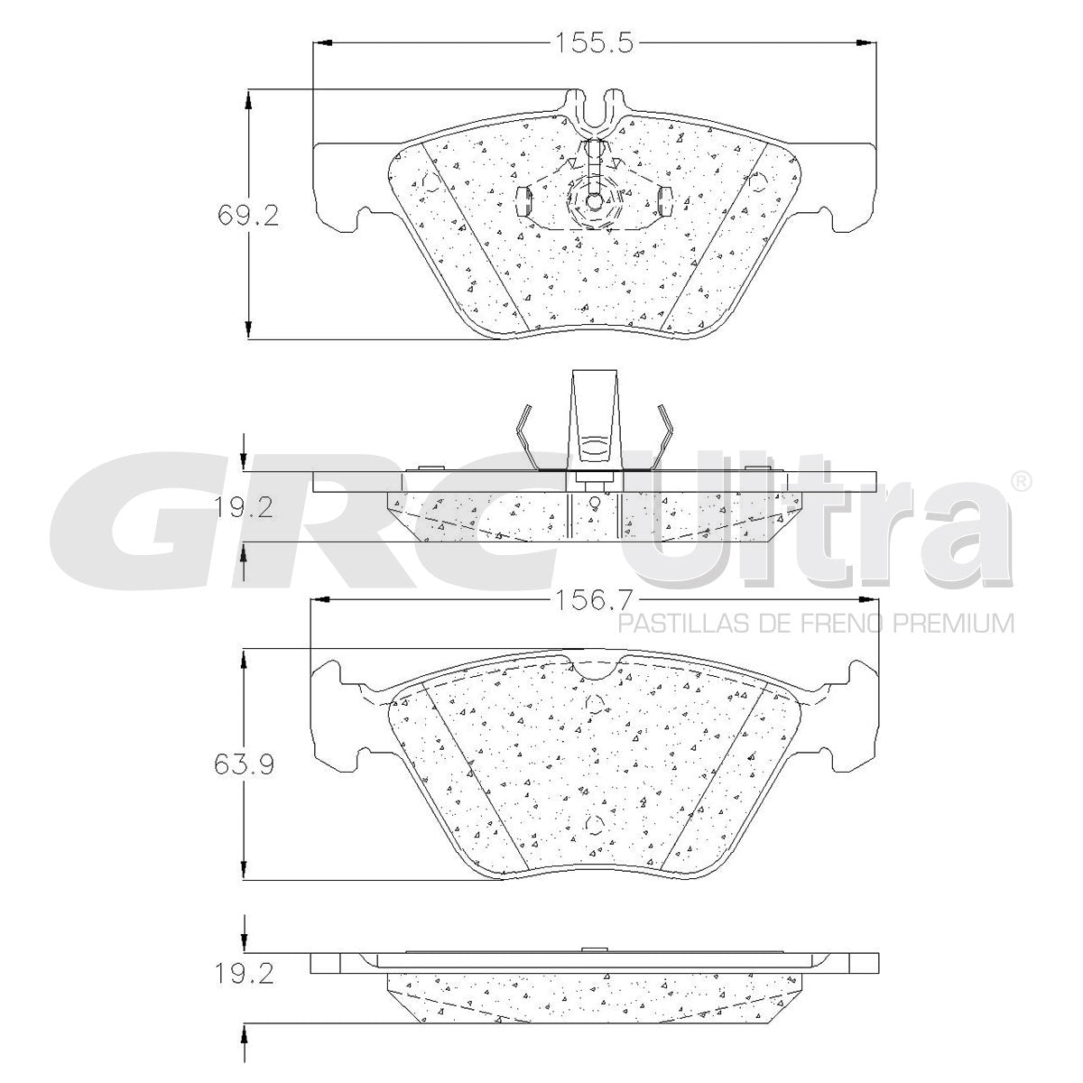 GMD853 - BALATAS SEMIMETALICAS DELANTERAS PARA CHRYSLER CROSSFIRE 3.2L 2006-2006