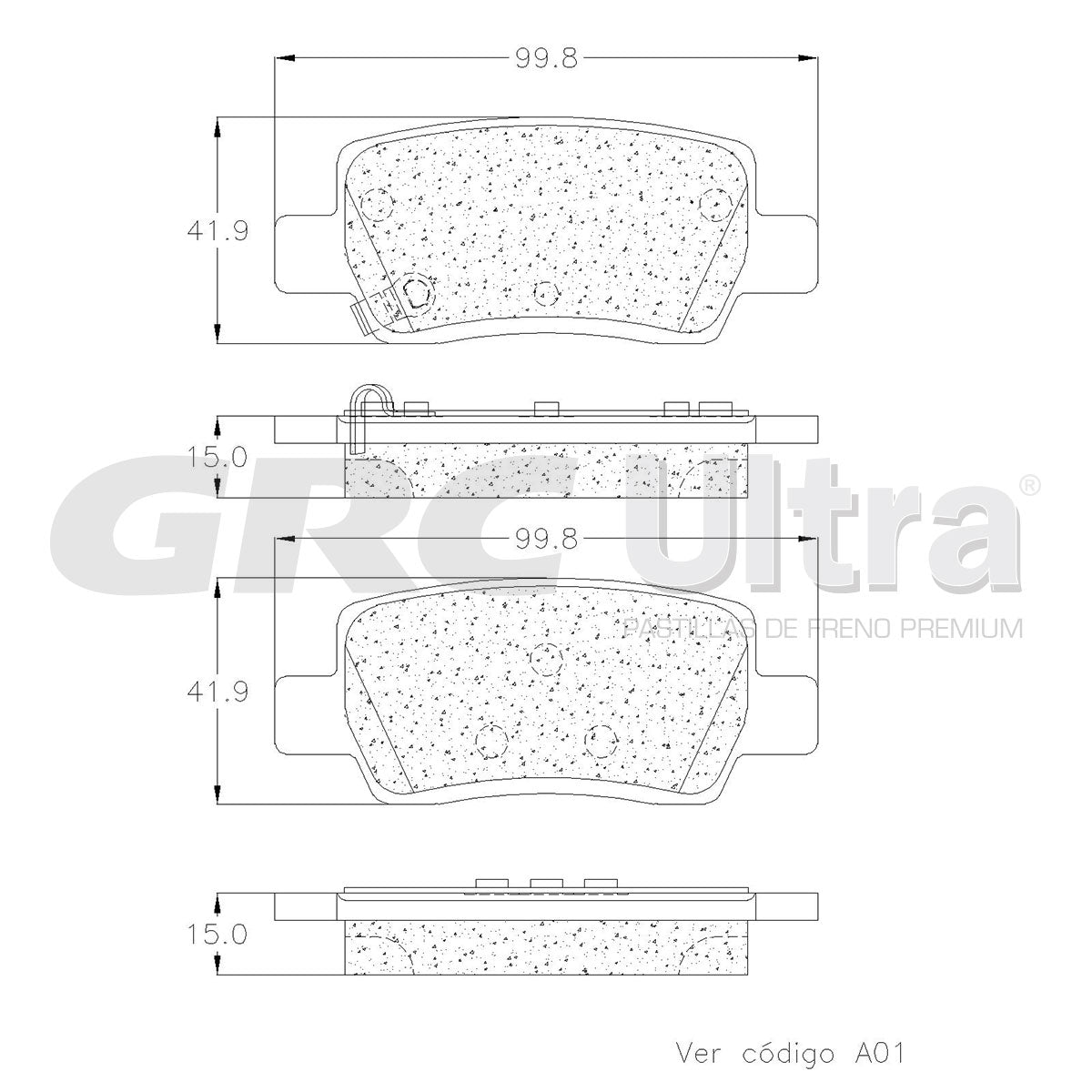 GCD2373 - BALATAS CERAMICAS TRASERAS PARA HYUNDAI ELANTRA LIMITED 2021-2021