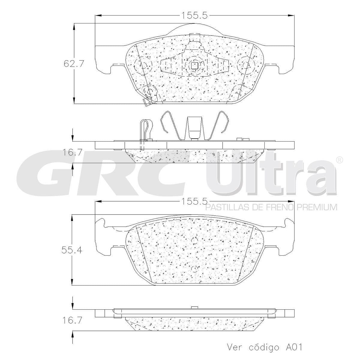 GMD2009 - BALATAS SEMIMETALICAS DELANTERAS PARA HONDA CIVIC 2013-2016