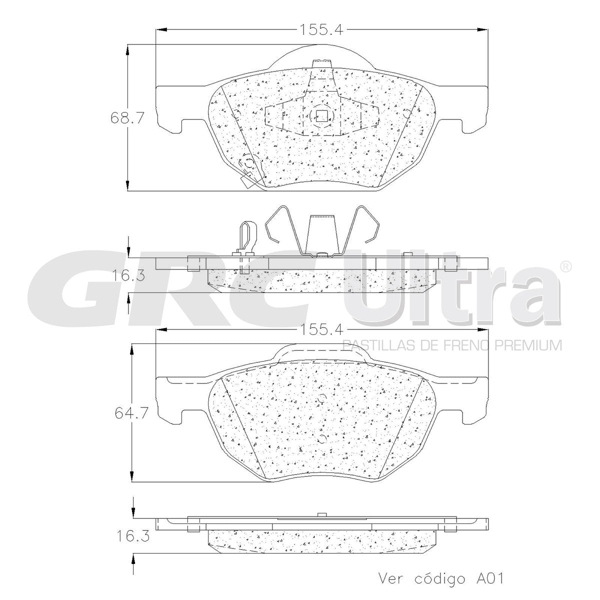 GMD2008 - BALATAS SEMIMETALICAS DELANTERAS PARA HONDA ACCORD 2004-2013