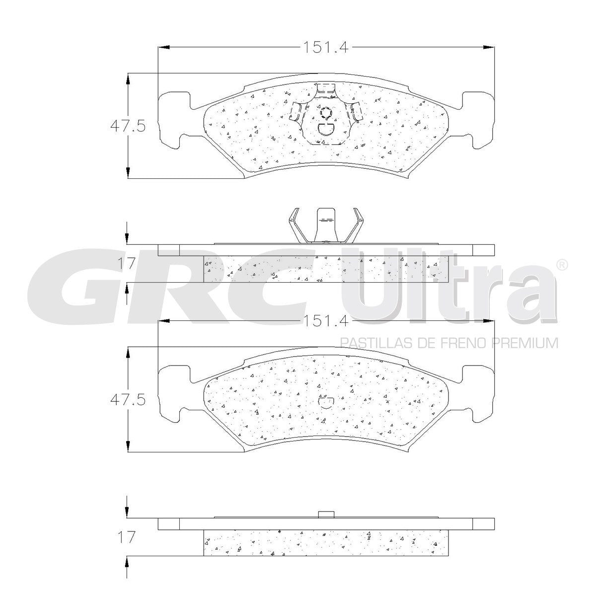 GMD170 - BALATAS SEMIMETALICAS DELANTERAS PARA DODGE ARIES 1981-1982