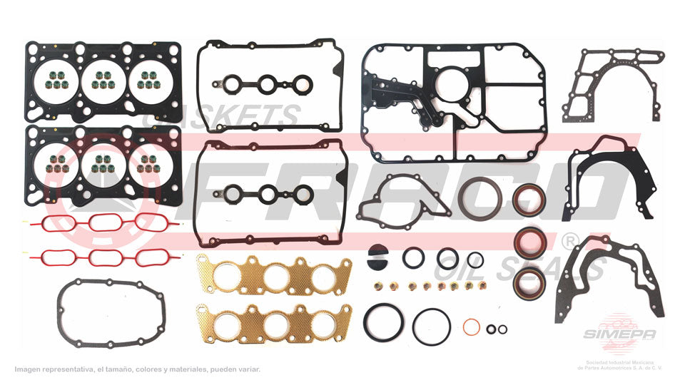 FSX-8662011 - JUEGO DE EMPAQUES PARA AUDI A4 V6 2.8 L 30 V. DOHC AHAAMXATQ 1997-2001