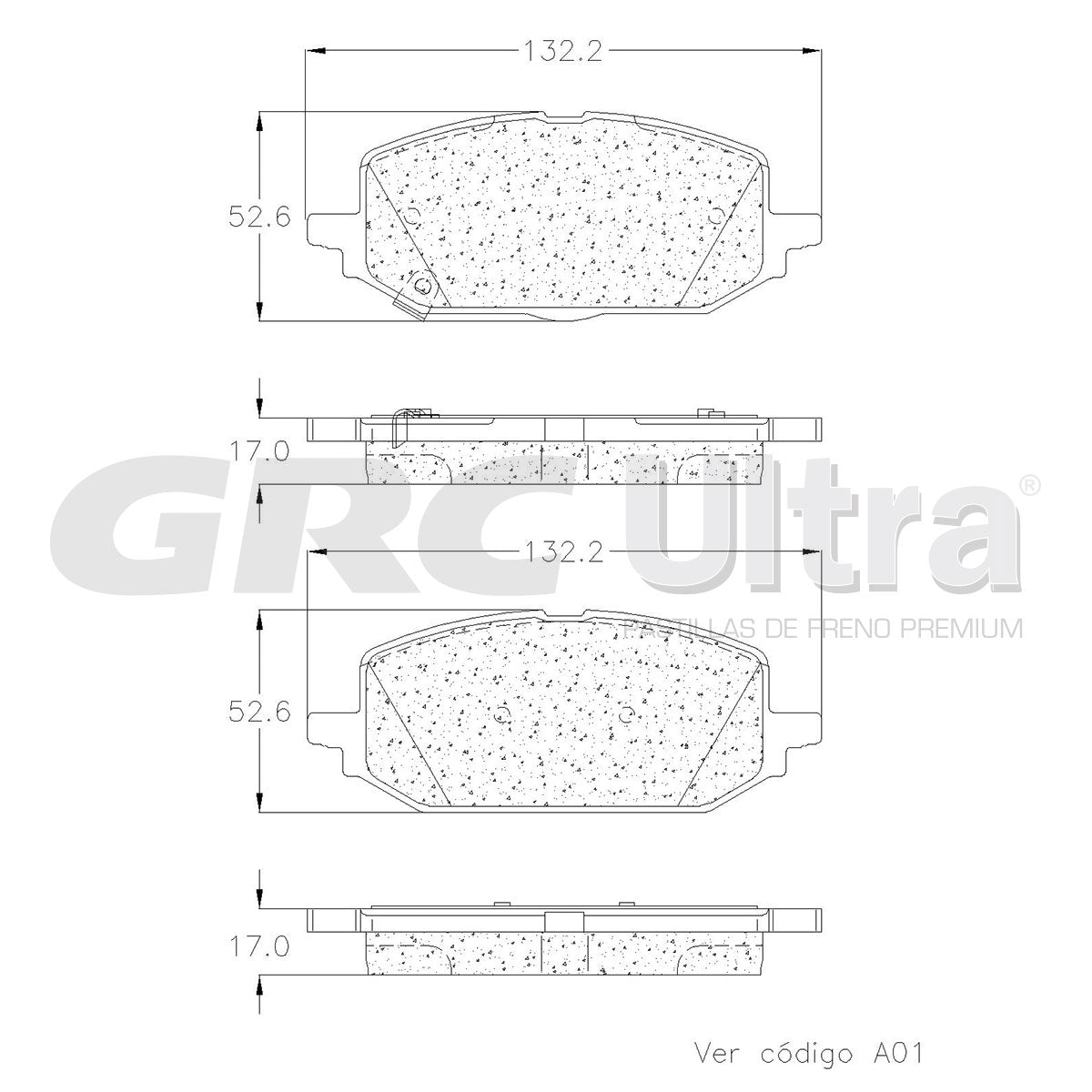 GMD2385 - BALATAS SEMIMETALICAS DELANTERAS PARA CHEVROLET ONIX 2021-2022