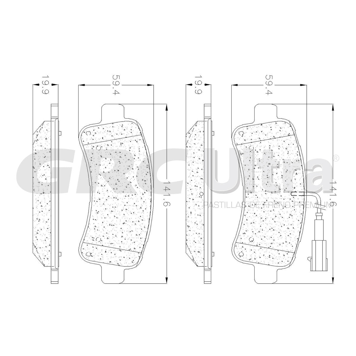 GMD1746 - BALATAS SEMIMETALICAS TRASERAS PARA RAM PROMASTER 1500 2015-2021