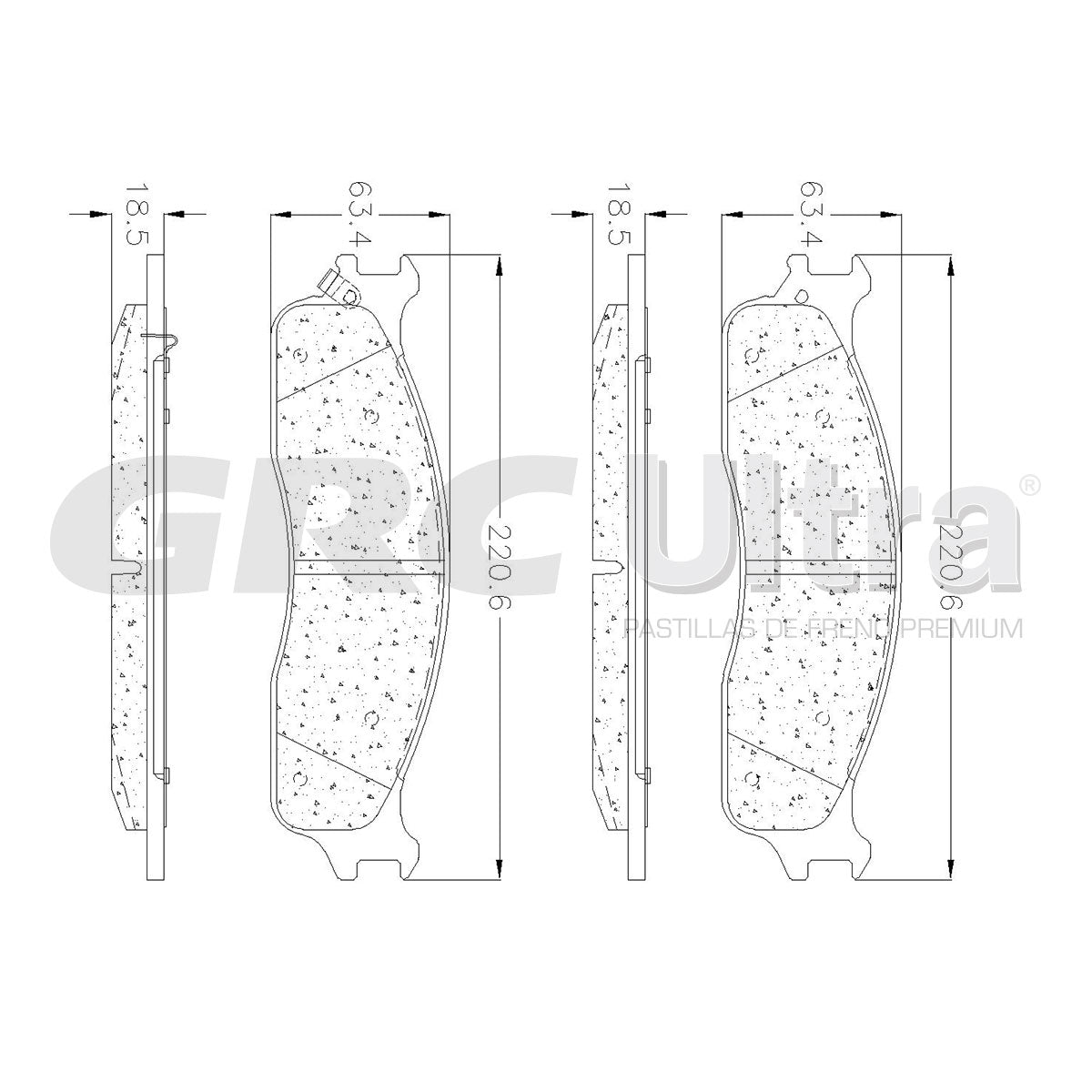 GMD965 - BALATAS SEMIMETALICAS DELANTERAS PARA DODGE RAM 1500 LARAMIE 2006-2006